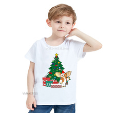 2018 летняя футболка для девочек и мальчиков, детская вещица вокруг рождественской елки, футболка с принтом, детская смешная мультяшная одежда, HKP5523 2024 - купить недорого