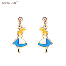 GRACE JUN Korea Style Carton Small Princess Shape Clip on Earrings for Girl Kid Student Ear Clip Without Pierced Charm Earrings 2024 - buy cheap