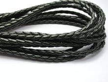 16.4 feets preto redondo trançado leatherette joias cabo 5mm 2024 - compre barato