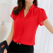 Женская шифоновая блузка с коротким рукавом, весна-лето 2018 2024 - купить недорого