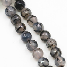 2PCS Wholesale 6mm 8mm Natural Stone Veins Agates Onyx Faceted Round Gray Carnelian Loose Beads for Jewelry Making 15inch A365 2024 - buy cheap