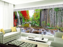 Mural papel de parede cachoeira cenário 3d sala paisagem decoração para casa 2024 - compre barato