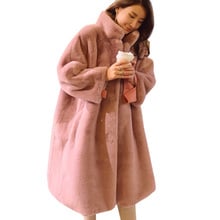 Winter Women High Quality Faux Rabbit Fur Coat Luxury Long Fur Coat  OverCoat Thick Warm Plus Size Female Plush Coats Outwear 2024 - buy cheap