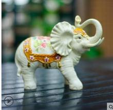 Ceramic lilies small elephant furnishing animal home accessories office decoration porcelain elephant wedding statue sculpture 2024 - buy cheap
