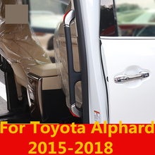 Хромированные дверные ручки для Toyota Alphard 2015-2018, хромированные зеркальные Чехлы для интерьера, автомобильные аксессуары, 4 шт. 2024 - купить недорого