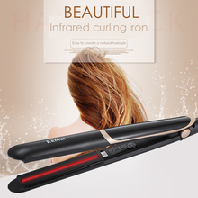 Professional Hair Straightener Curler Hair Flat Iron Negative Ion Infrared Hair Straighting Curling Iron Corrugation LED Display 2024 - buy cheap