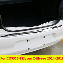 stainless steel Exterior Interior Rear Trunk Bumper Scuff Plate Door Sill Auto Accessories For CITROEN Elysee C-Elysee 2014-2018 2024 - buy cheap