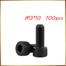 m3 screws stainless nails,bolts 100pcs M3x10 Black Stainless Screw Bolt Hex Socket Cap Head Set Screw 2024 - buy cheap