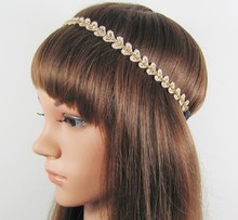 Diadema elástica con gemas brillantes, diseño de hojas de encaje, accesorios para el cabello populares, a la moda, envío gratuito 2024 - compra barato