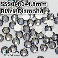 SS20 4,6-4,8 мм 1440 шт. черное алмазное плоское стекло без горячей фиксации Стразы для дезинелей 2024 - купить недорого