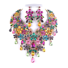 Magnificent Multi Color For Bridal jewelry sets Big Fashion women Party necklace and earring sets wedding Jewelry accessories 2024 - buy cheap