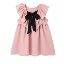 2019 Summer Fashion Toddler Dress New Cotton Sleeveless Bowknot Princess Costume For 2-6T Little Girl Casual Dress Baby Clothing 2024 - buy cheap