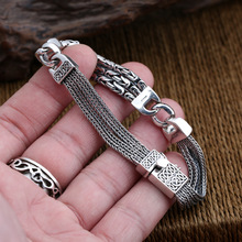 FNJ Chain Bracelet 925 Silver Width 11mm 20cm Original Pure S925 Thai Silver Bracelets for Women Men Jewelry 2024 - buy cheap