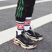 Calcetines de algodón para hombre y mujer, medias de tubo con letras de tres barras, tendencia de skateboarding, sección fina, Harajuku, hip-hop 2024 - compra barato