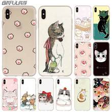 Clear Cases Silicone Soft Cover For iPhone 11 12 Pro X XS Max XR 6 6S 7 8 Plus 5 Mini SE 2020 Cute Cat Cartoon Funda Etui 2024 - buy cheap