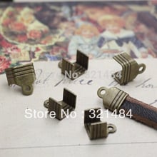 FREE SHIP 1000pc Antique brass/bronze crimp tips cord end caps for flat leather cord 5mm 2024 - buy cheap