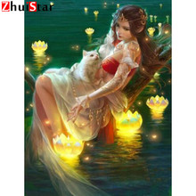 Pintura de diamante 5D DIY "beauty", cuentas cuadradas completas, bordado 3D, punto de cruz, mosaico para decoración del hogar XY1 2024 - compra barato