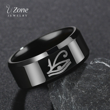 Кольцо UZone из титановой стали с гравировкой, 8 мм 2024 - купить недорого
