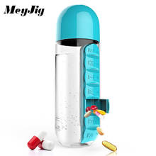 MeyJig 600ML Creative Plastic Leak-Proof Bottle My Water Bottle Combine with Daily Pill Box Drinkware Students Gifts Easy Carry 2024 - buy cheap