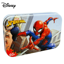 Disney 60 Piece  Jigsaw Spider-Man Iron Box Puzzle Wooden Puzzle 2024 - buy cheap