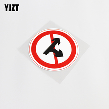 YJZT 12CM*12CM Fun Waterproof Car Sticker Prohibit Straight Or Right Turn PVC Decal 13-0136 2024 - buy cheap