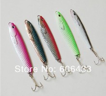 5PCS Fishing fish Lure Jigbait spoon Treble Hook Spinner baits 60g 2024 - buy cheap