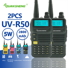 Walkie talkie 2 peças, 5w, 2800mah, banda dupla, portátil, rádio transceptor hf radioamador 2024 - compre barato