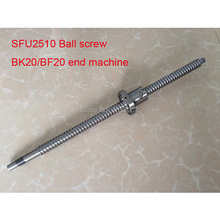 BallScrew SFU2510 1100 1200 1500  mm ball screw C7 with 2510 flange single ball nut BK/BF20 end machined for cnc Parts 2024 - buy cheap