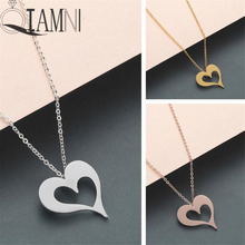QIAMNI Trendy Sweet Love Heart Pendant Necklace Collars Minimalist Christmas Birthday Jewelry Wedding Gift Girlfriend Wife Gifts 2024 - buy cheap