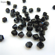 Isywaka Sale Black Color  6mm 48PCS Bicone Austria Crystal Beads charm Glass Beads Loose Spacer Bead for DIY Jewelry Making 2024 - buy cheap