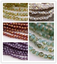 5 MM 100 unids/pack colores mezclados de calabaza de color esmalte de cristal checo cuentas de cristal cuentas de joyas 2024 - compra barato