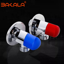 BAKALA RED&BLUE chrome brass Triangle valve copper thick angle valve hot or cold water valve switch valve extension character 2024 - buy cheap