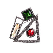 Broches triangulares cuadrados de diamantes de imitación para mujer, broche de bufanda de cristal brillante, diseño Vintage, accesorios de joyería, regalo 2024 - compra barato