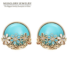 Neoglory Light Yellow Gold Color Resin Stud Earrings for Women Fashion Jewelry Designer Charm Jewelery Bijoux Wholesale CLE 2024 - buy cheap