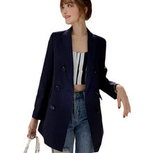 Double-breasted Spring Coat Women Blazer Jacket 2019 New Korean Fashion Long Suit Jacket Solid Mujer Chaquetas Workwear f266 2024 - buy cheap