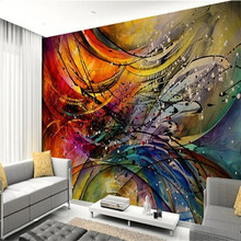 Beibehang-papel pintado con foto 3d personalizado, fresco, sala de estar, sofá, líneas de fondo, Pintura Artística abstracta, mural, papel tapiz, mural de pared 2024 - compra barato