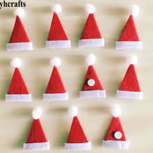100PCS/LOT,Mini santa hat fabric stickers Christmas Xmas ornament Kids room decoration Wall fridge stickers Toys WholesaleOUTLET 2024 - buy cheap