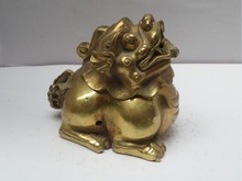 Queimador de incenso em bronze, artesanato em metal, decoração de casa chinesa, queimador de incenso de leão dourado 2024 - compre barato