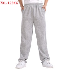 Pantalones elásticos deportivos para hombre, pantalón sencillo de talla grande 7XL, 8XL, informal, de cintura elástica, de algodón, barato 2024 - compra barato