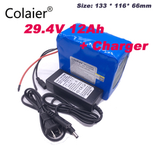 Colaier 24v 12ah 7S6P battery pack 15A BMS 250w 29.4V 12000mAh battery pack for wheelchair motor electric 29.4V 2A Charger 2024 - buy cheap