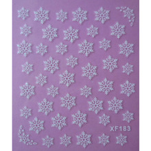 White 3D Snowflake Design Water Transfer Nails Art Sticker Lady Women Manicure Tools Nail Decoration Decals 2024 - buy cheap