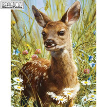 DIY Diamond Mosaic Handmade Diamond Painting Animal Cute Deer Cross Stitch Diamond Embroidery Patterns Rhinestones Decor XY20 2024 - buy cheap