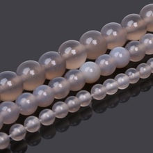 4mm 6mm 8mm Multi Size Round Natural Stone Grey Beads for Bracelet Necklace DIY Jewelry Making Handmade Findings 2024 - buy cheap