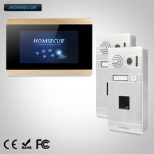 Homsecur 7 "sistema de chamada telefone entrada porta vídeo + câmera impressão digital para apartamento BC061-S + BM715-G 2024 - compre barato