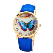 Женские модные часы с циферблатом бабочки, аналоговые кварцевые наручные часы Relojes Mujer 2020, женские кожаные повседневные часы # YL5 2024 - купить недорого
