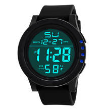 Роскошные Кварцевые спортивные светодиодные водонепроницаемые цифровые кварцевые модные часы военные мужские наручные часы 2024 - купить недорого