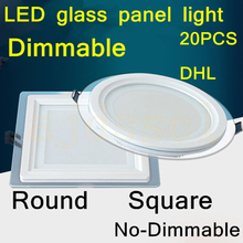 20PCS LED Square Panel Glass Dimmable 6W 12W 18W LED Downlight Cover Lights High Bright Ceiling Recessed Lamps AC85-265 + Driver 2024 - buy cheap