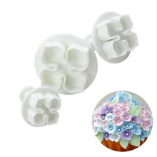 3Pcs/Set Hydrangea Fondant Cake Decorating Sugar Craft Plunger Cutter Flower Blossom DIY Mold cookie Cutter mold 2024 - buy cheap