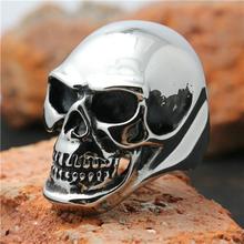 Size 7 to size 15 316L Stainless Steel Cool Big Skull Newest Design Ring 2024 - buy cheap