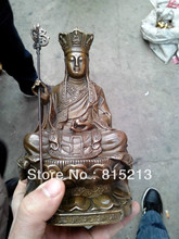 Bi00501 estátua de buda chinesa em bronze vermelho e lótus kwan-yin guanyin 2024 - compre barato